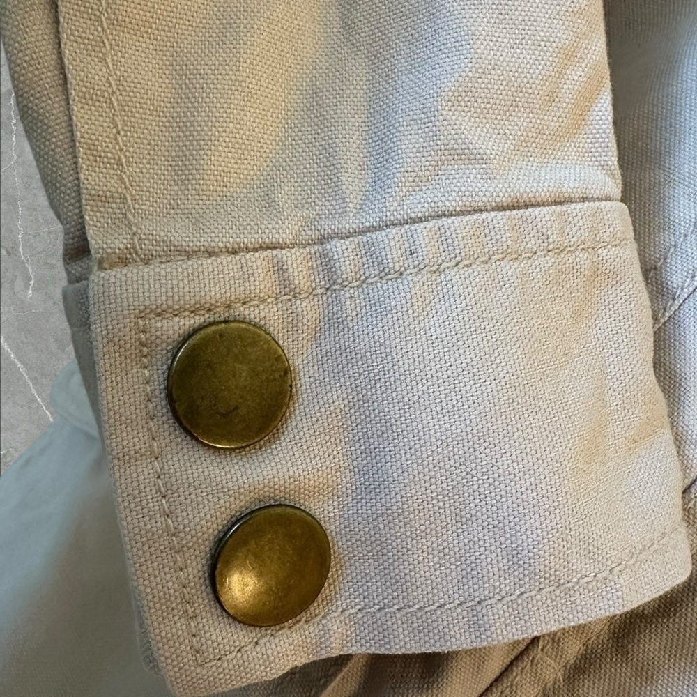 Loft Beige Utility Jacket-Lightweight Cotton Twil… - image 3